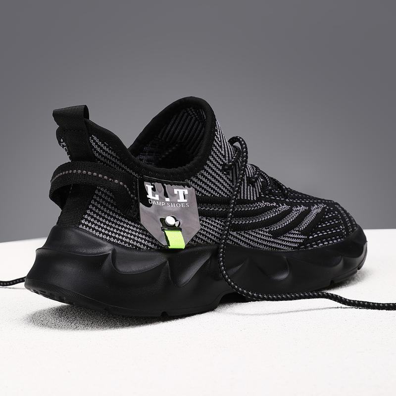 Men's Running Shoes Fashion Sneakers Lightweight Breathable Flying Knitting Lace Up Mesh Walking Shoes Workout Casual Sports Shoes