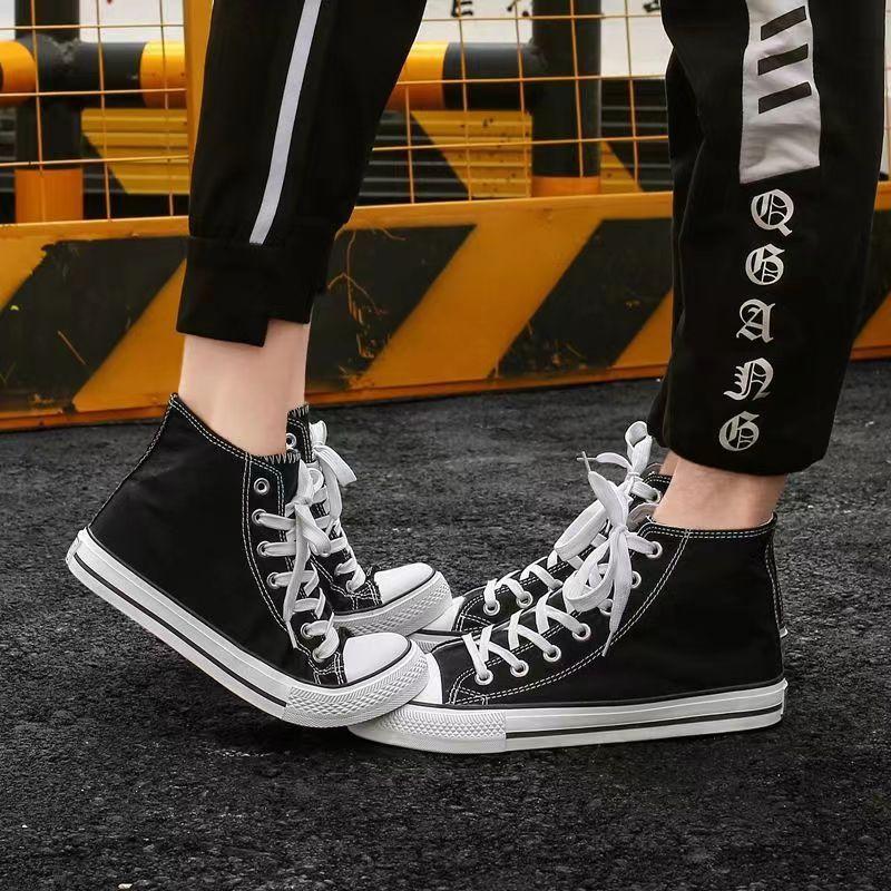 Classic High-Top Canvas Shoes Men's and Women's Shoes Couple's Versatile Flat Student Shoes Korean Style Wholesale One Piece Dropshipping