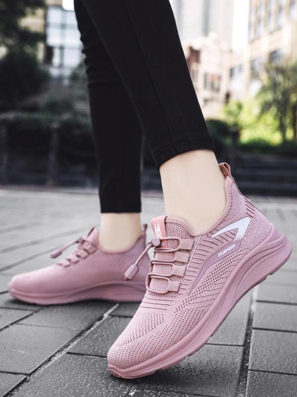 Women's Fashion Lace up Low Top Sneakers, 1 Pair Casual Breathable Comfortable Sports Running Shoes, Female All-match Round Toe Shoes for Daily Wear