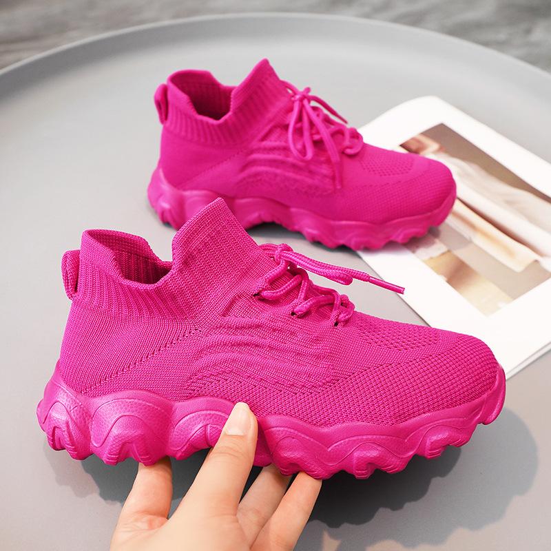 No Brand Breathable Woven Slip On Women's Fashionable Non Slip Running Sneakers Tennis Trainers Walking Style Shoes