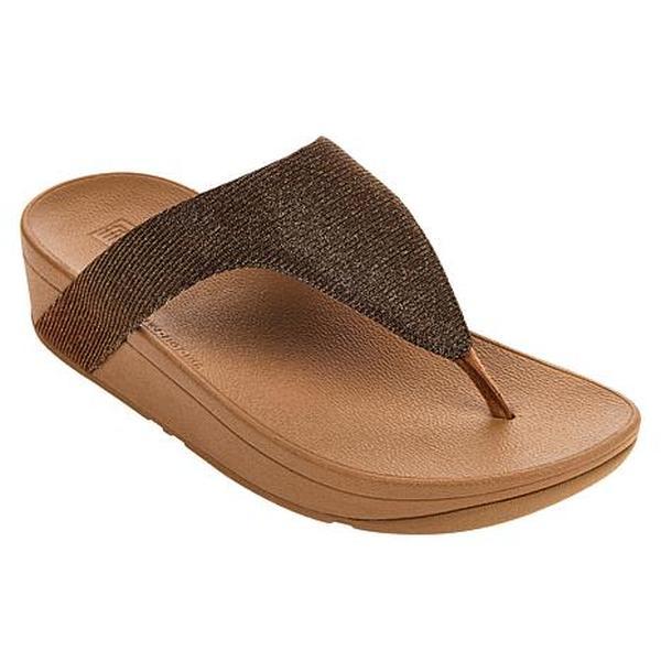 FitFlop Lottie Glitzy Shimmer Fabric Toe-Thong Sandal