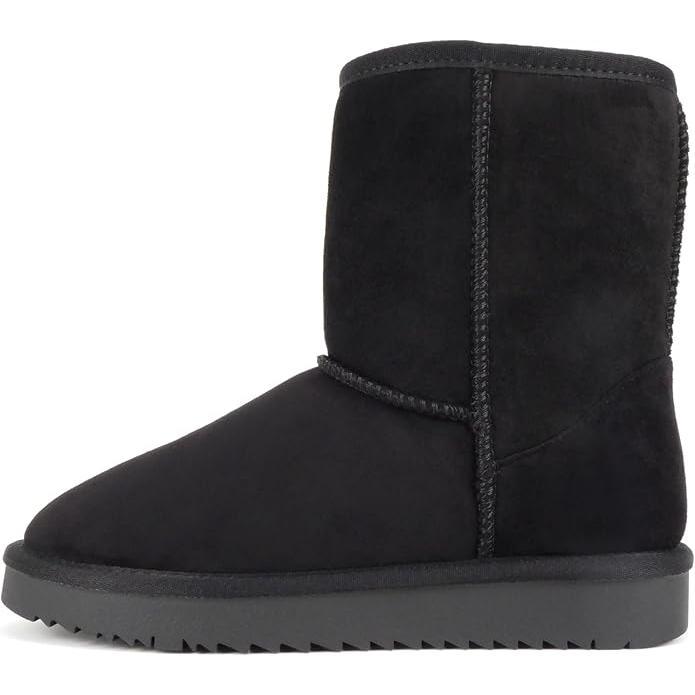 Women Round Toe Lug Sole Low Flatform Sherpa-lined Ankle Boot