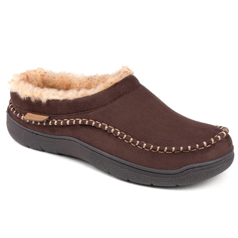 YL-2024 New Men's Slip On Moccasin Slippers, Indoor Outdoor Warm Fuzzy Comfy House Shoes, Fluffy Wide Loafer Slippers