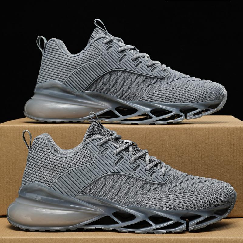 Men's Fashion Sneakers Breathable Mesh Running Shoes Blade Non Slip Soft Sole Casual Athletic Walking Shoes