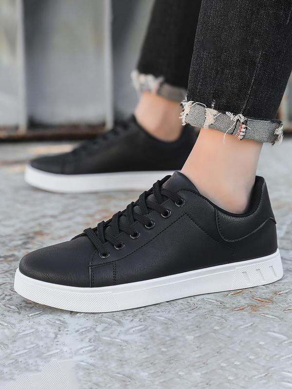 Men's Fashionable Lace Up Low Top Sneakers, Casual Breathable Comfortable Sports Shoes, Male All-match Round Toe Shoes for Daily Wear