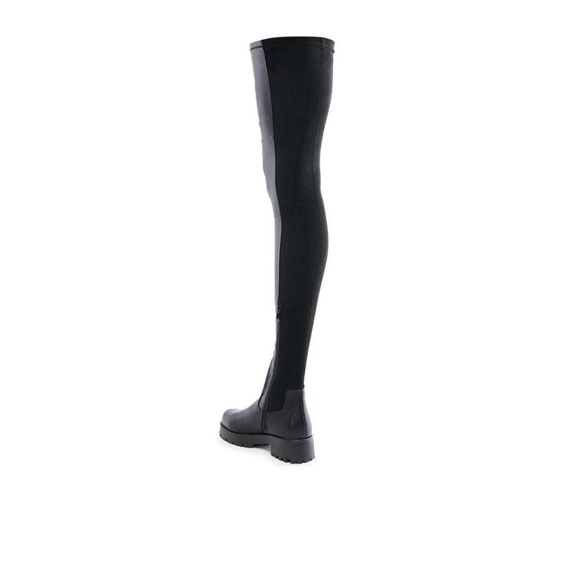 AZALEA WANG HAYDEE BLACK OVER THE KNEE SUEDE AND PU BOOT