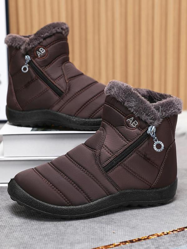 Unisex Winter Warm Thick Sole Ankle Boots, Casual Comfortable Snow Boots for Women & Men, Fluffy Lined Boots for Indoor & Outdoor Wear