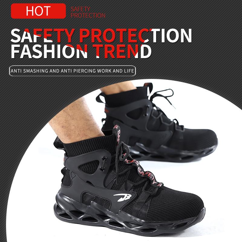 Men's Sneakers Safety Shoes Steel Toe Work Boots Construction Non-slip Size 8-12.5