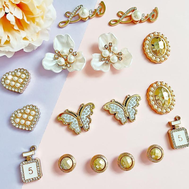 Bling Shoe Charms Girly Charms Flower Clog Jewels Bling Cute Butterfly Gifts Footwear Comfort Bedroom Bridal Bedroom Bridal Decor Parent Knee Elegant