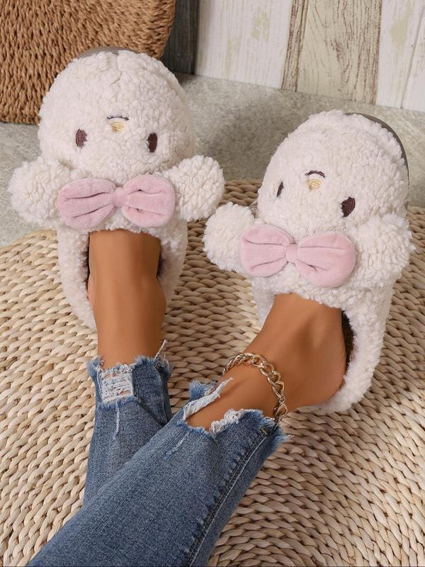 Women's Cute Cartoon Animal Design Plush Slippers, Casual Soft Comfortable Home Slippers, Warm Slippers for Indoor & Outdoor Use for Winter