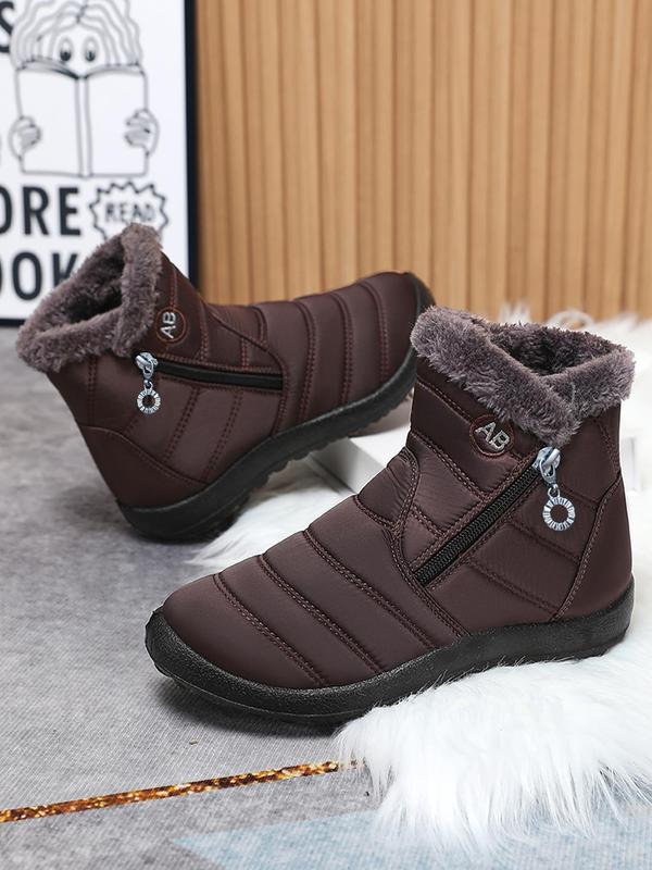 Unisex Winter Warm Thick Sole Ankle Boots, Casual Comfortable Snow Boots for Women & Men, Fluffy Lined Boots for Indoor & Outdoor Wear