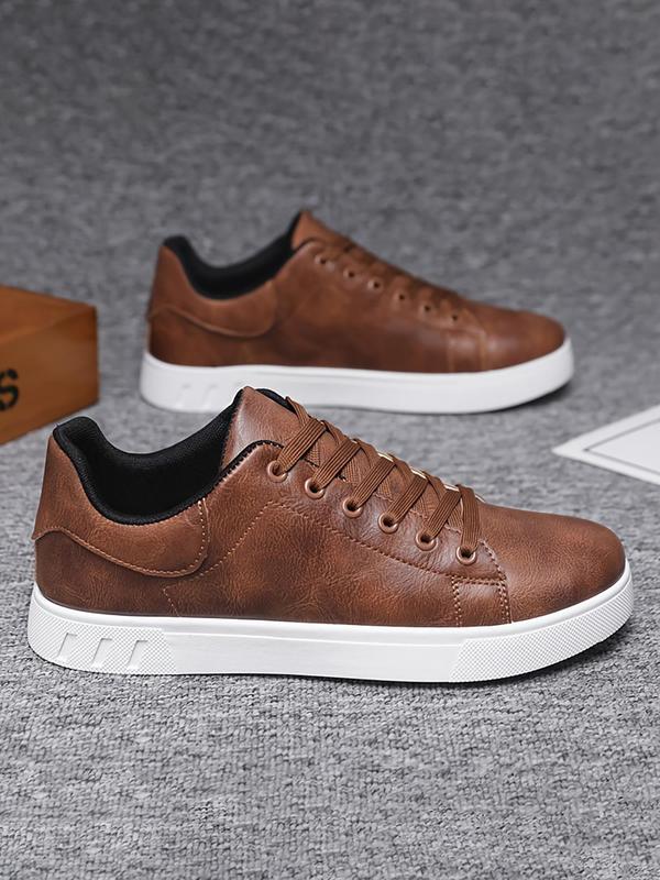 Men's Fashionable Lace Up Low Top Sneakers, Casual Breathable Comfortable Sports Shoes, Male All-match Round Toe Shoes for Daily Wear