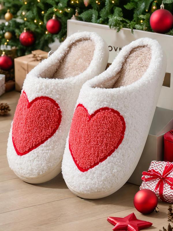 Cute Printed Fuzzy Slide Slippers, Women's Bedroom Slippers Back To School, Kawaii Fluffy Warm Comfort Cozy Slippers, 2024 New Stylish House Slippers for Girl Footwear As Gift