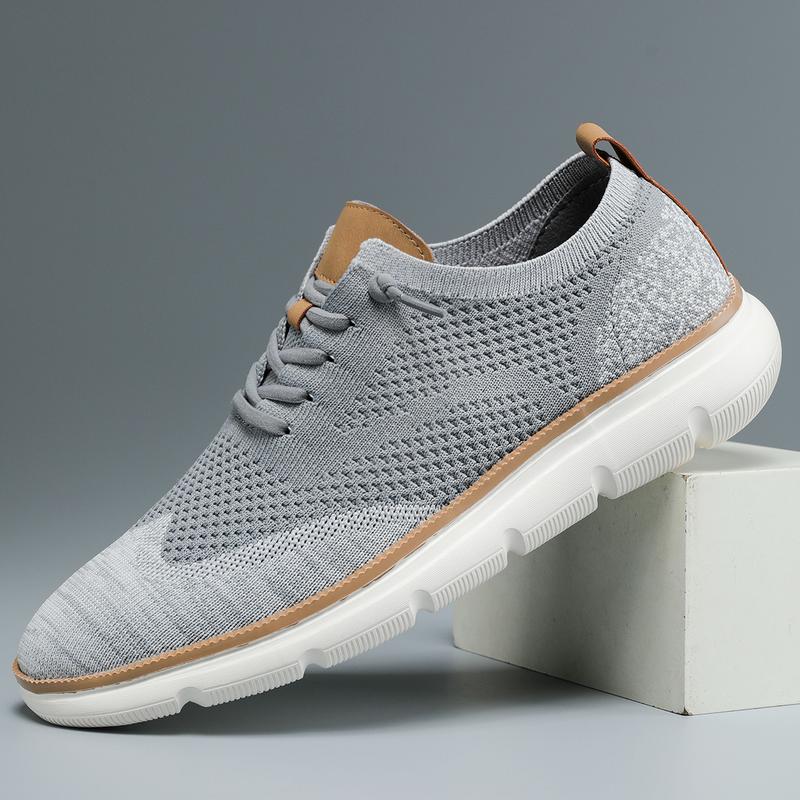 Men's Mesh Sneakers Oxfords Business Casual Walking ShoesTennis Comfortable, Lightweight Comfortable Sports Running Shoes，Knitted Mesh Breathable And Comfortable Platform Sneakers