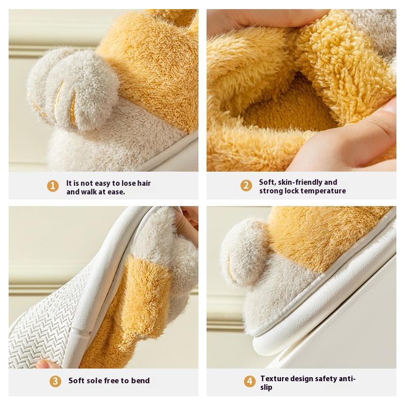 （Black Friday）Cute Cotton Slippers, Fluffy Cat Paw Cotton Slippers.