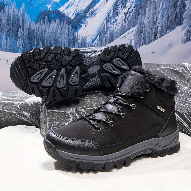 Men's Winter Snow Boots: Insulated, Waterproof, and Durable for Outdoor Activities Closed Boy