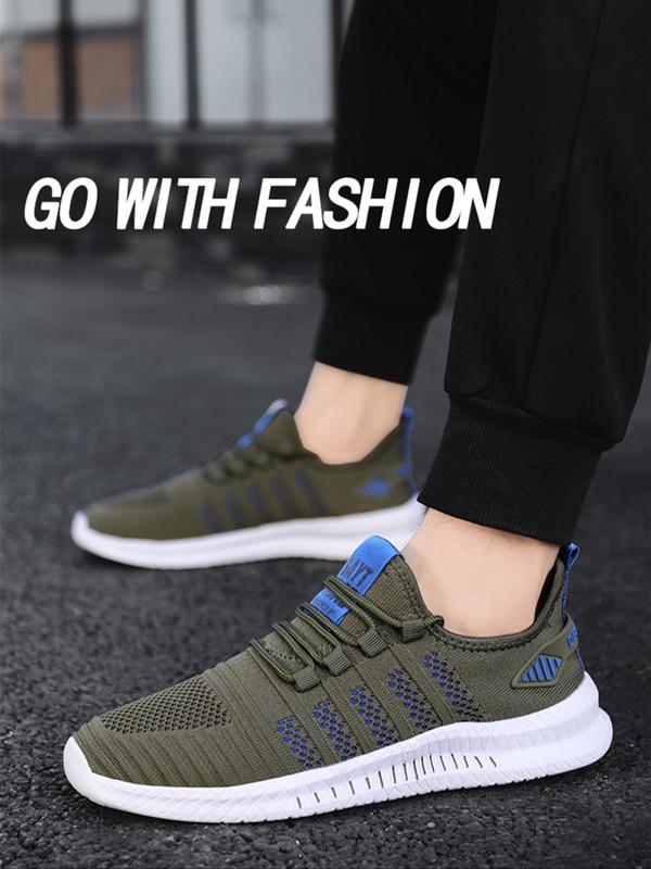 Men's Fashionable Lace Up Low Top Sneakers, 2024 New Style Casual Breathable Comfortable Sports Running Shoes, Male All-match Round Toe Shoes for Daily Wear