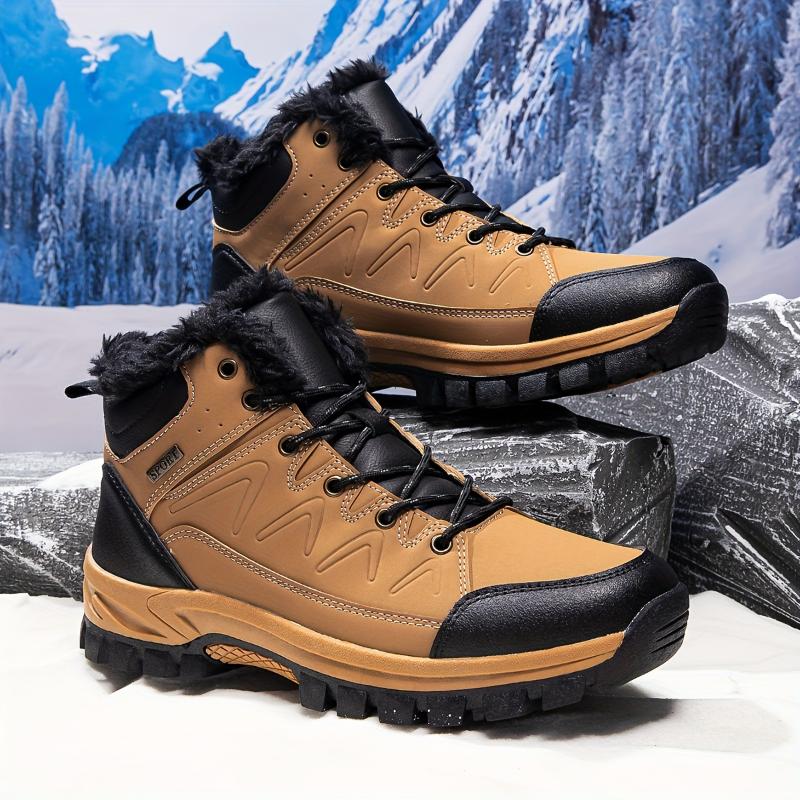 Men's Winter Snow Boots: Insulated, Waterproof, and Durable for Outdoor Activities Closed Boy