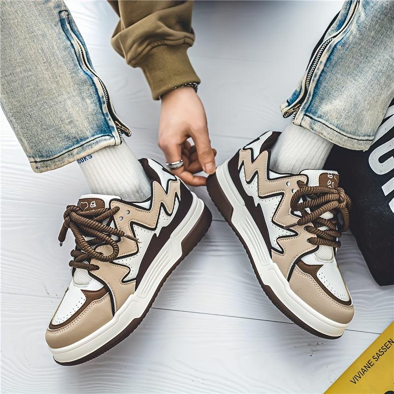 Fashion Casual Sneakers, Stylish Low-Top Lace-Up Athletic Shoes, Streetwear, Comfortable Walking Footwear Closed Training