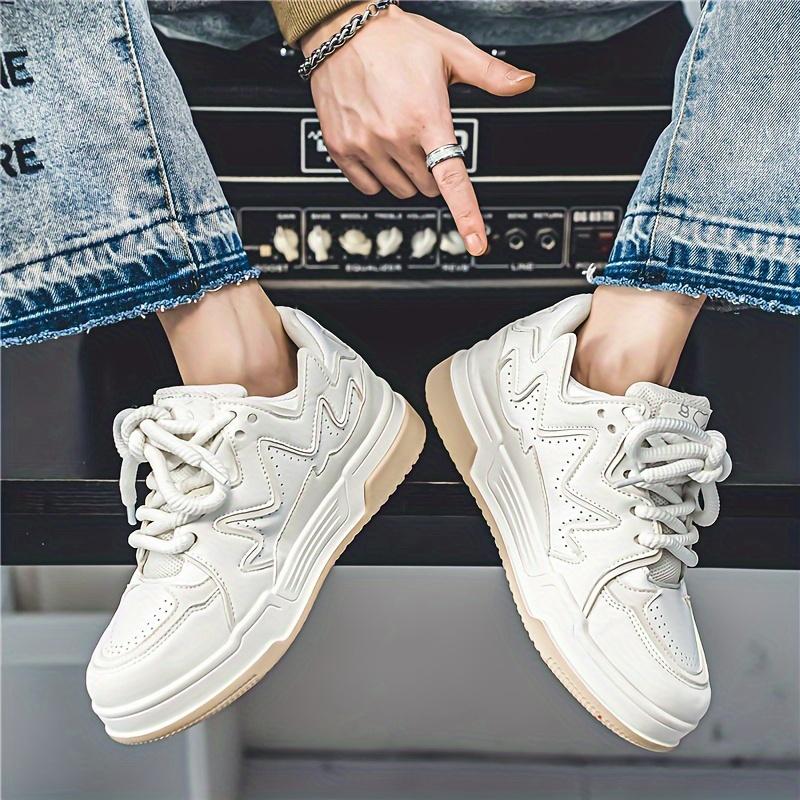 Fashion Casual Sneakers, Stylish Low-Top Lace-Up Athletic Shoes, Streetwear, Comfortable Walking Footwear Closed Training