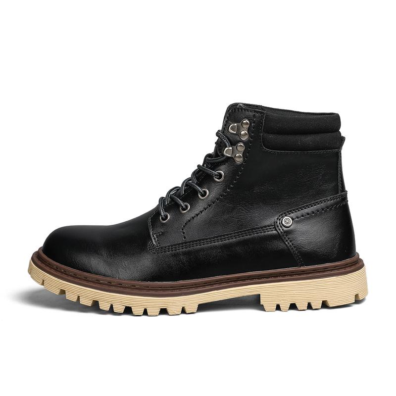 Men's Casual Lace-up Ankle Leather Boots Walking Boots Dress  Shoes