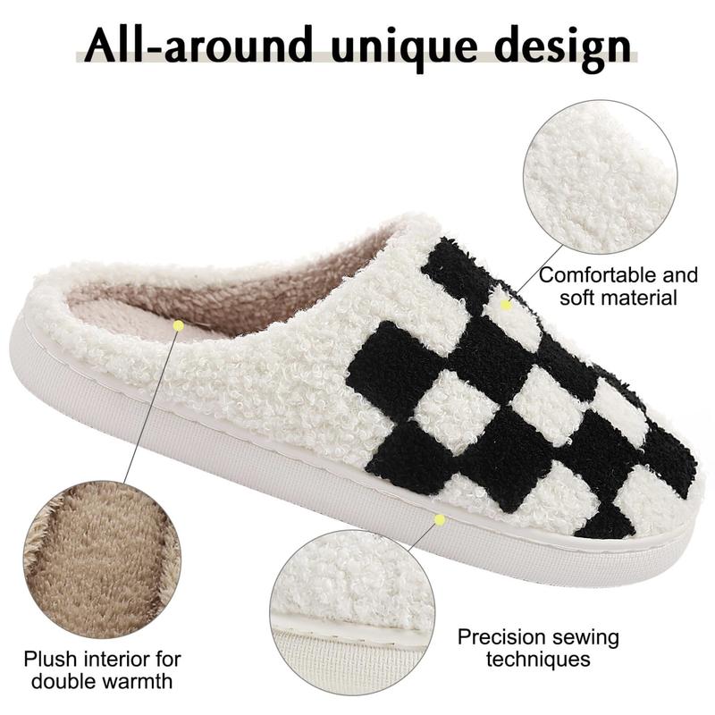 Checkered Pattern Slippers, Cozy and Comfy, Women's, Girls, Comfortable Footwear Shoe Flipflop Slide Classic Walking Shoes Parent