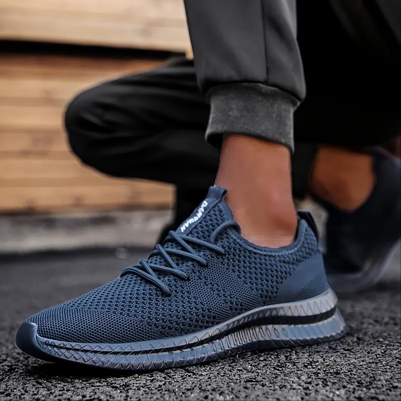 Mens Lightweight & Fashionable Knit Sneakers - Breathable, Lace Up, Assorted Colors - Perfect for Casual Outdoor Running, Walking, Everyday Style Closed Boy Closed Boy