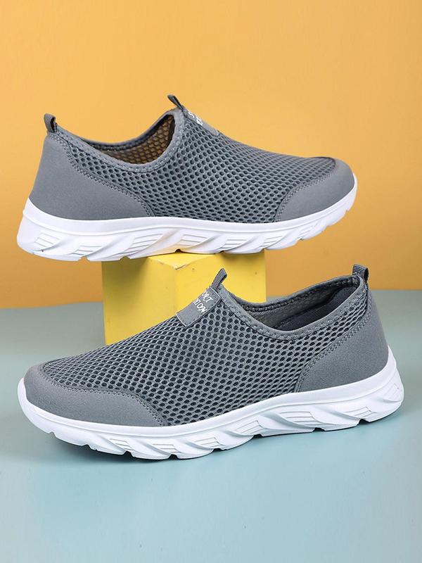 Men's Mesh Breathable Lightweight Slip on Sneakers, Casual Comfortable Sports Running Shoes, Male All-match Round Toe Shoes for Daily Wear