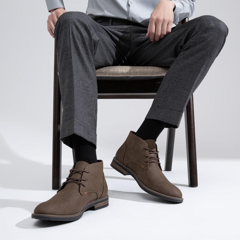 Men's Chukka Boots Lace Up Desert Ankle Boots Classic Causal Dress Boots For Men Boy Walking Shoes