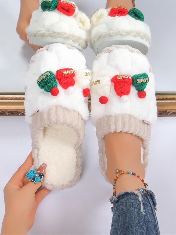 Women's 2024 Solid Color Fluffy Plush Soft Anti-skid Slippers for Gift, Casual Comfortable Home Slippers, Warm Slippers for Indoor & Outdoor Use for All Seasons, Girl's Shoe, Walking Shoes, Footwear Fluffy Slippers