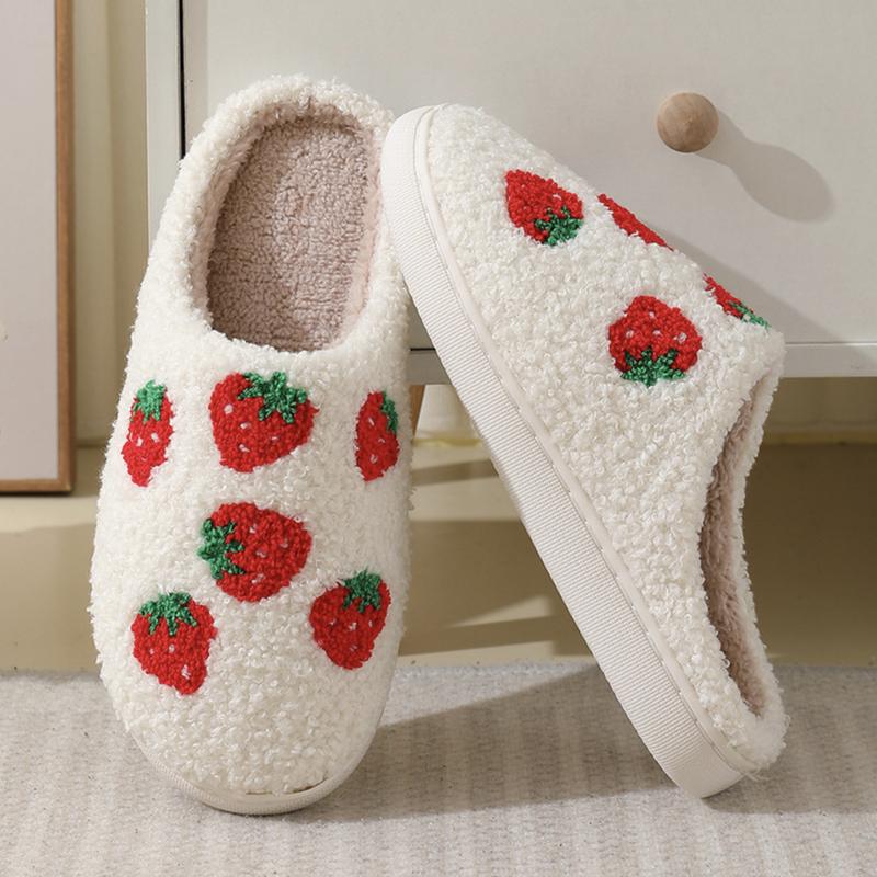 Cherry Slippers Cute Fruit Slippers for Indoor Lounging in Spring, Fall, and Winter Women Flipflop