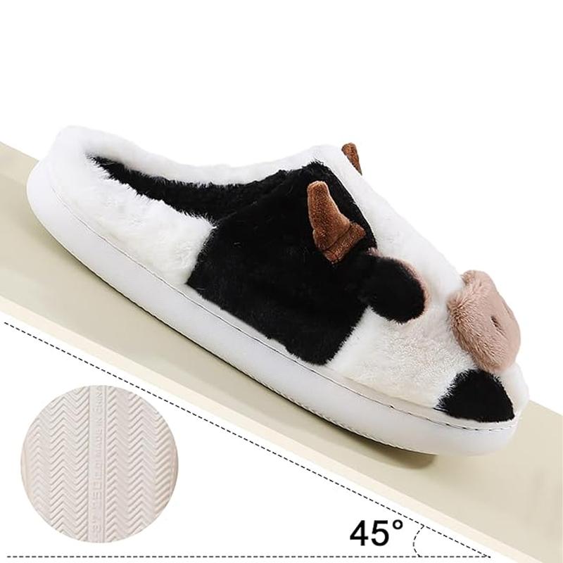 Cow Slippers Women Cartoon Slipper Cotton Kawaii Socks Animal Warm Slippers Cute Indoor Non Skid House Slipper