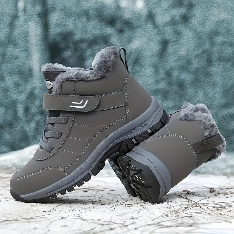 Winter Snow Boots - Warm, Fleece-Lined Ankle Booties for Men & Women | Hook-and-loop Fastener Closure, Non-Slip TPR Sole | Perfect for Hiking & Outdoor Activities Footwear Boy Shoe Walking Shoes