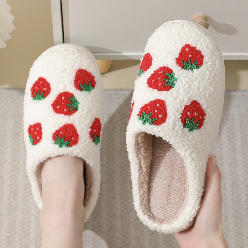 Cherry Slippers Cute Fruit Slippers for Indoor Lounging in Spring, Fall, and Winter Women Flipflop