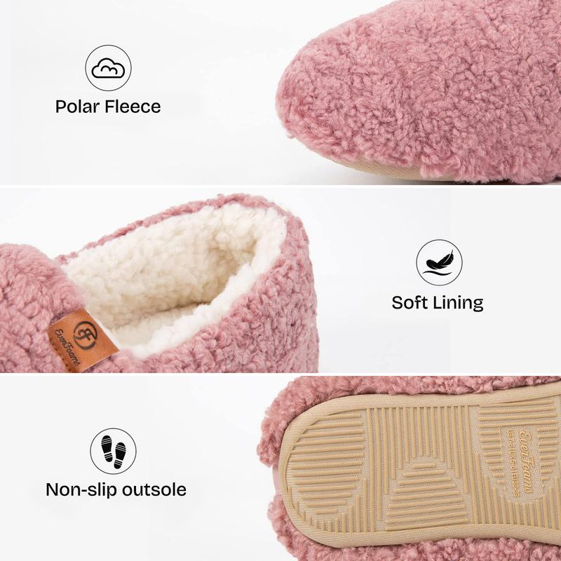 EverFoams Women’s Cozy Winter Slippers – Soft Curly Memory Foam House Shoes, Lightweight Classic Slide with Polar Fleece Lining, Perfect Christmas Gift!