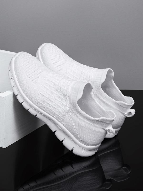 Women's Fashionable Plain Color Slip-on Sneakers, Casual Breathable Lightweight Non-slip Sports Running Shoes, All-match Round Toe Walking Shoes for Daily Wear