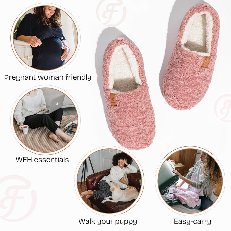 EverFoams Women’s Cozy Winter Slippers – Soft Curly Memory Foam House Shoes, Lightweight Classic Slide with Polar Fleece Lining, Perfect Christmas Gift!