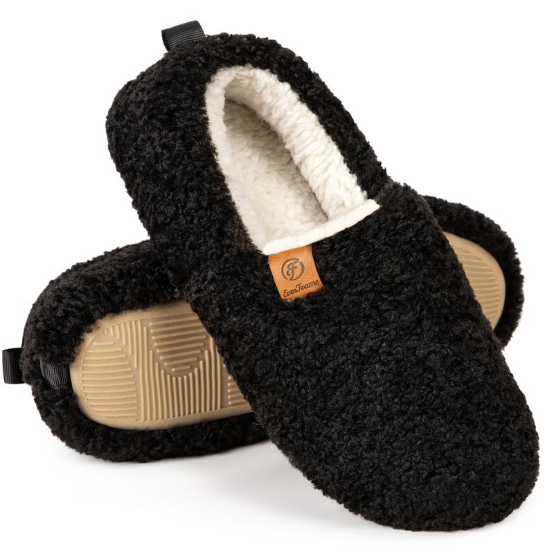 EverFoams Women’s Cozy Winter Slippers – Soft Curly Memory Foam House Shoes, Lightweight Classic Slide with Polar Fleece Lining, Perfect Christmas Gift!