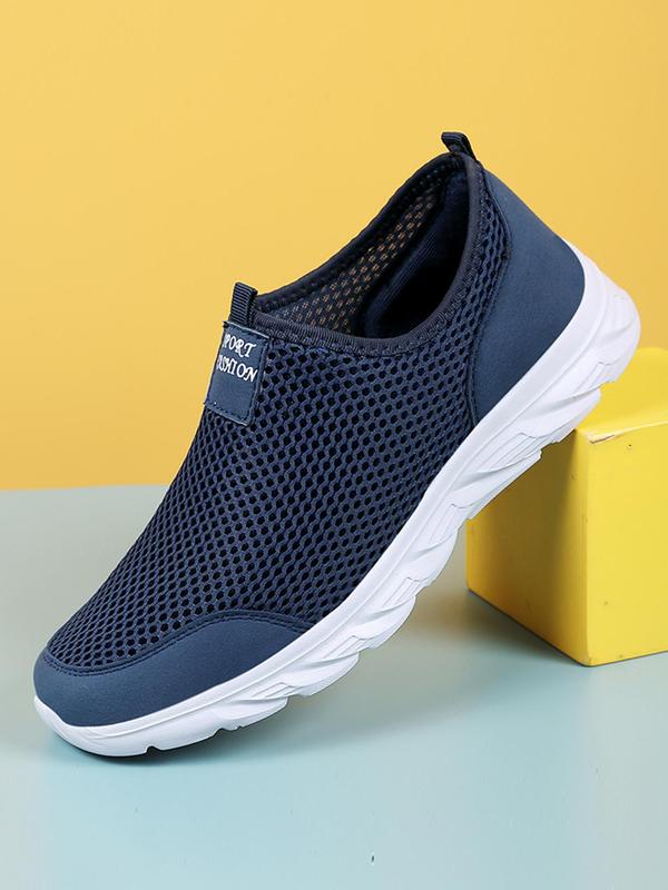 Men's Mesh Breathable Lightweight Slip on Sneakers, Casual Comfortable Sports Running Shoes, Male All-match Round Toe Shoes for Daily Wear