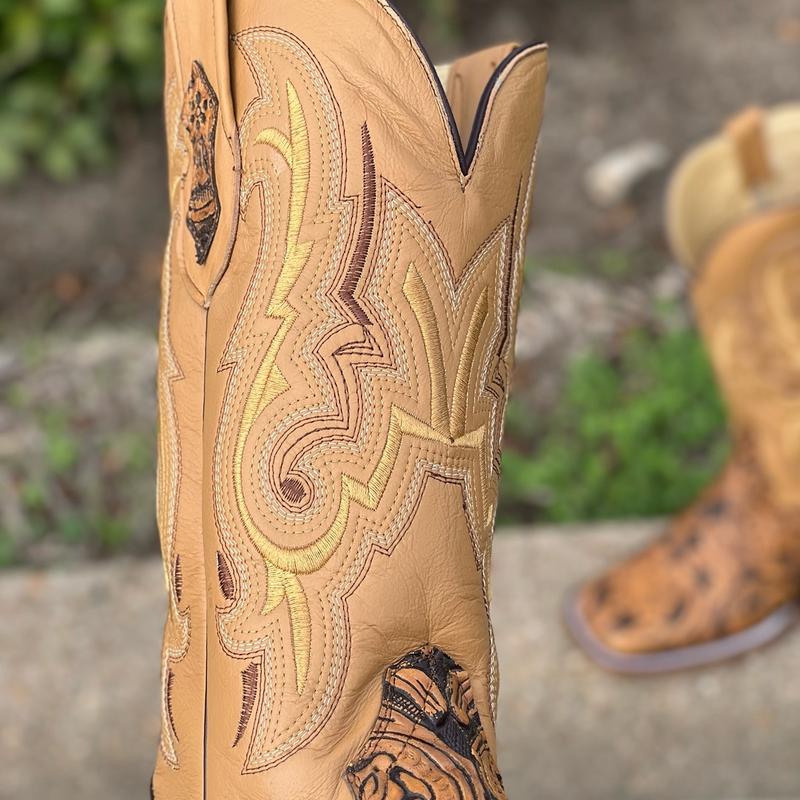 MENS 2 TONE HONEY WESTERN BOOTS