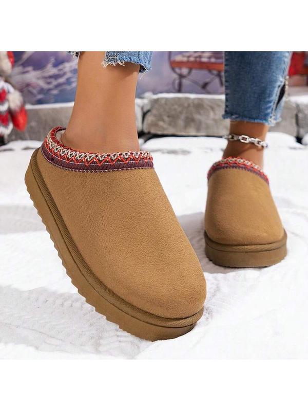 Winter 2024 New Foreign Trade Uggs Female Velvet Warm Thick Soles Best For Camping No Heel Closed Toe Wool Half-Slippers Shoes