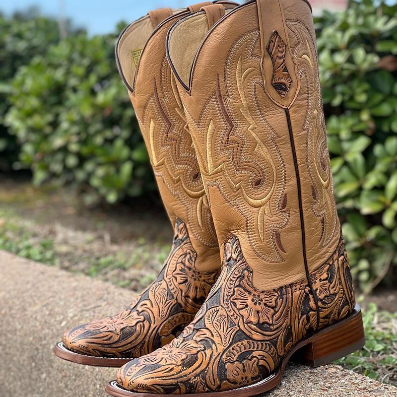 MENS 2 TONE HONEY WESTERN BOOTS