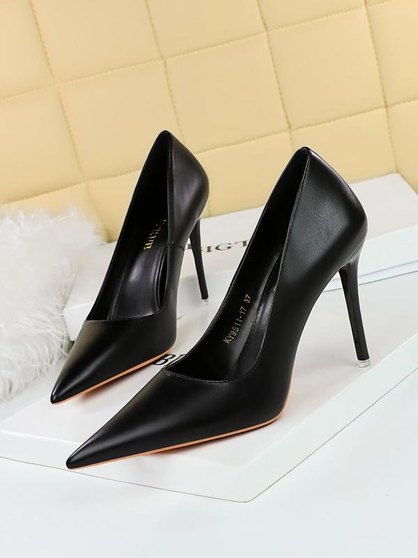 Women's Casual Solid Color Minimalist Stiletto Heels, Elegant Pointed Toe High Heel Shoes for Party Decor, Fashionable All-match Heels for Women & Girls