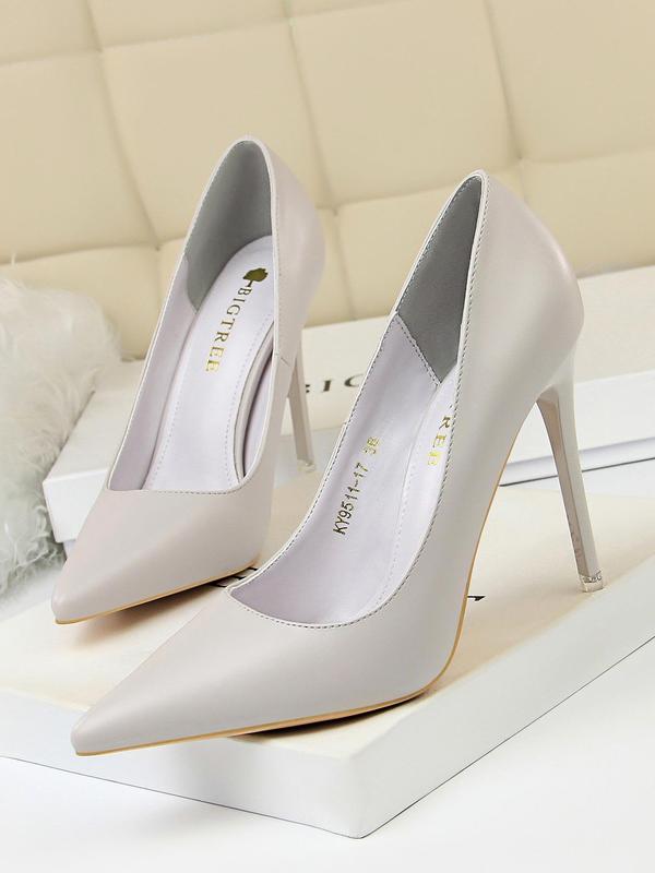 Women's Casual Solid Color Minimalist Stiletto Heels, Elegant Pointed Toe High Heel Shoes for Party Decor, Fashionable All-match Heels for Women & Girls