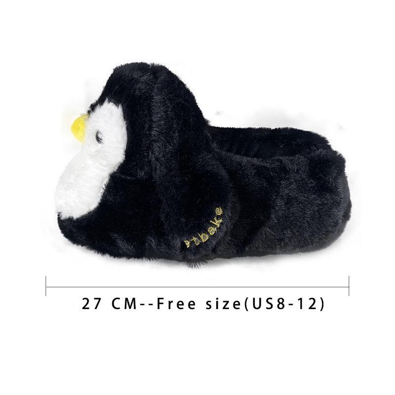 Anime  Cute Home penguin Cotton Shoes Cartoo Fuzzy Slippers Women Autumn Winter Soft Plush Flat Shoe Girl Footwear