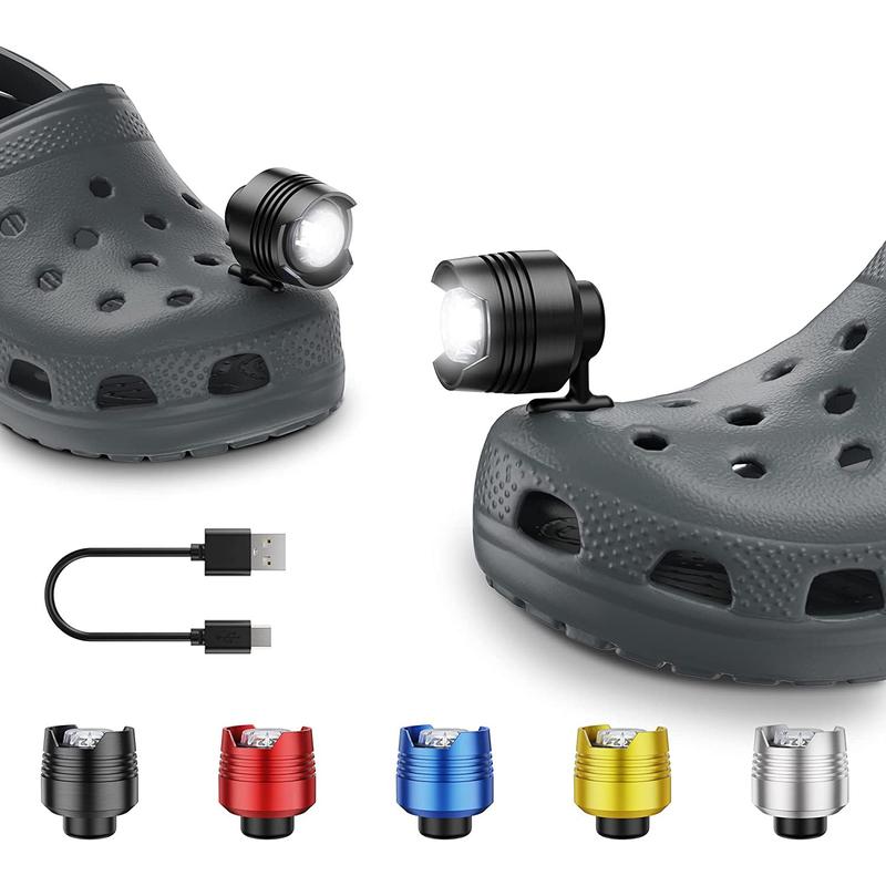 Walking Headlights for Crocs 2pcs, Waterproof Shoes Lights Flashlights for Crocs, Charm Accessories for Adults Crocs Glow in The Dark Footwear Comfort