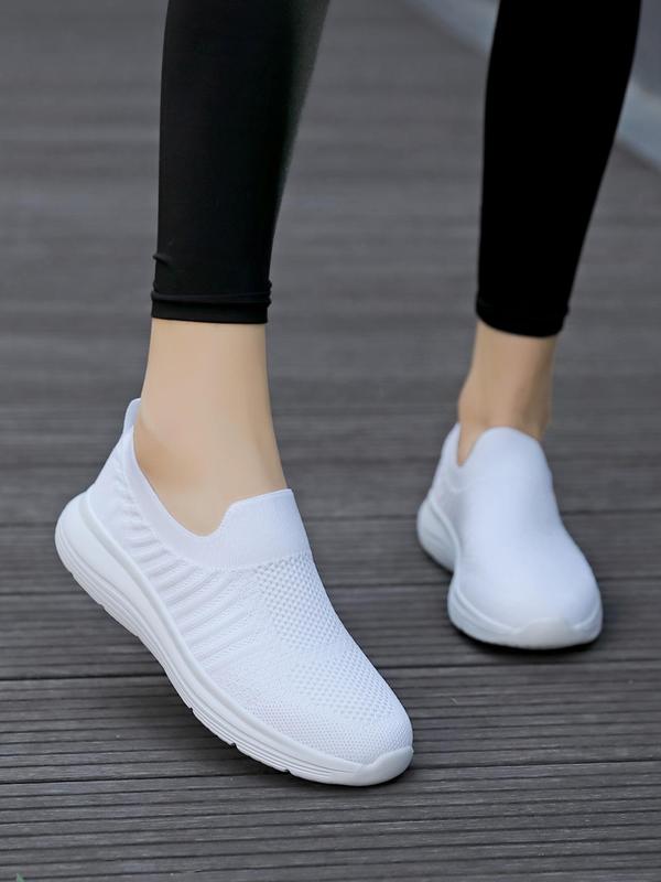 Women's Mesh Breathable Knit Slip on Sneakers, Casual Comfortable Sports Running Shoes, All-match Basic Shoes for Daily Wear