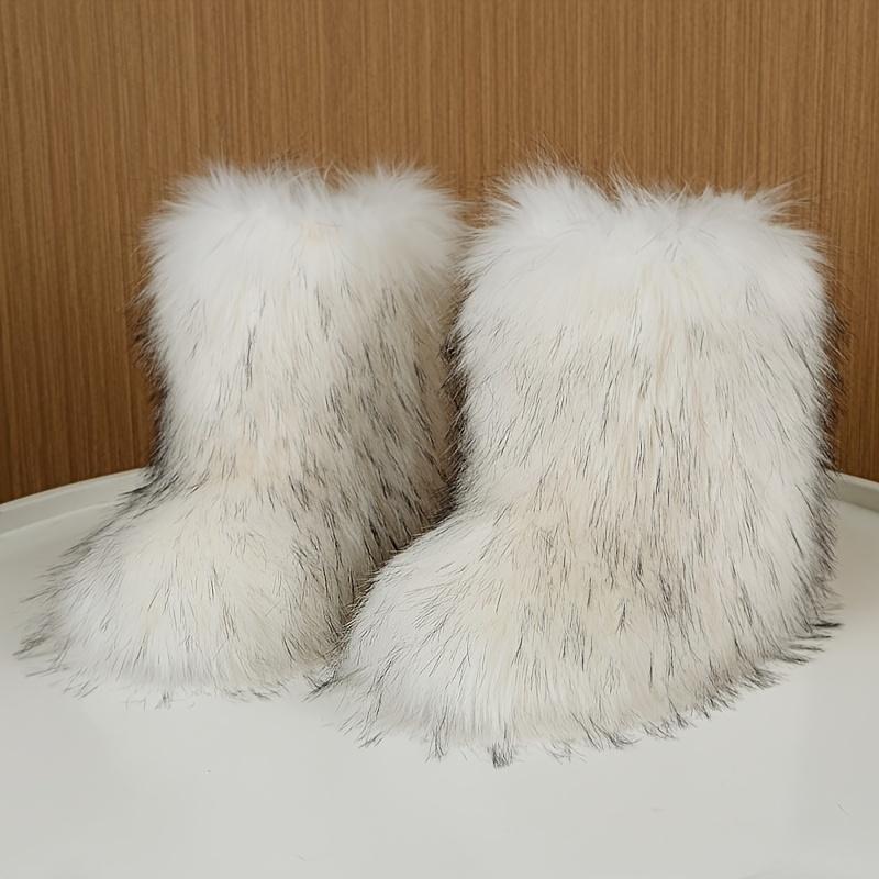 Cozy Faux Fur High-Top Boots - Soft Plush Lined, Warm, Comfortable, Fuzzy, Snow-Ready, Y2k-Inspired Winter Boots for Women - Perfect for Cold Weather, Casual Outings, and Trendy Fashion Statements Girl Footwear Girl Footwear Shoe Walking Shoes