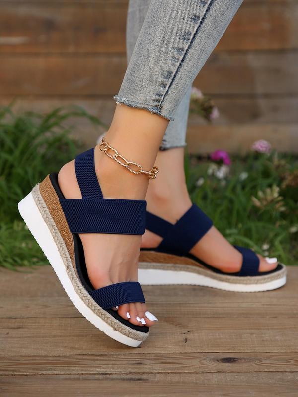 Women's Comfort Fashionable Boho Style Wedge Sandals, 2024 Summer Casual Trendy Slingback Walking Shoes, Trendy Hemp Rope Shoes Footwear