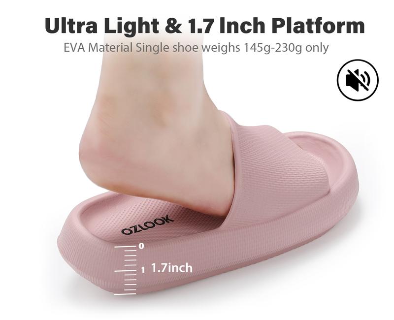 Cloud Slides for Women Men ，Quickly Dry Non-Slip Pillow Sandals, Soft Thick Sole Indoor and Outdoor Shower Slippers Footwear Shoe Comfort Active